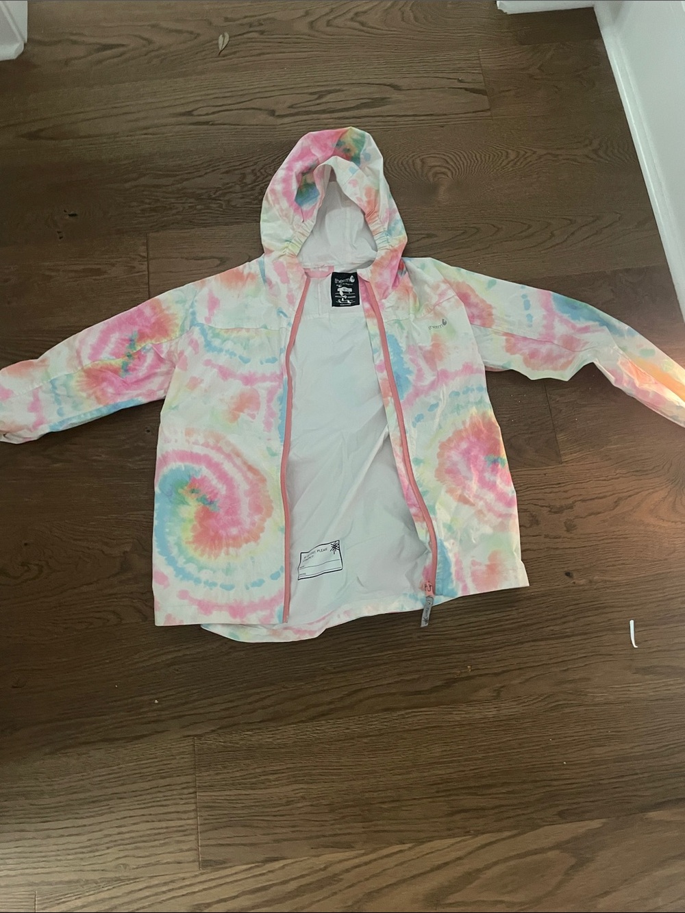 Kids Tie-Dye Hooded Raincoat - Pastel Multi
